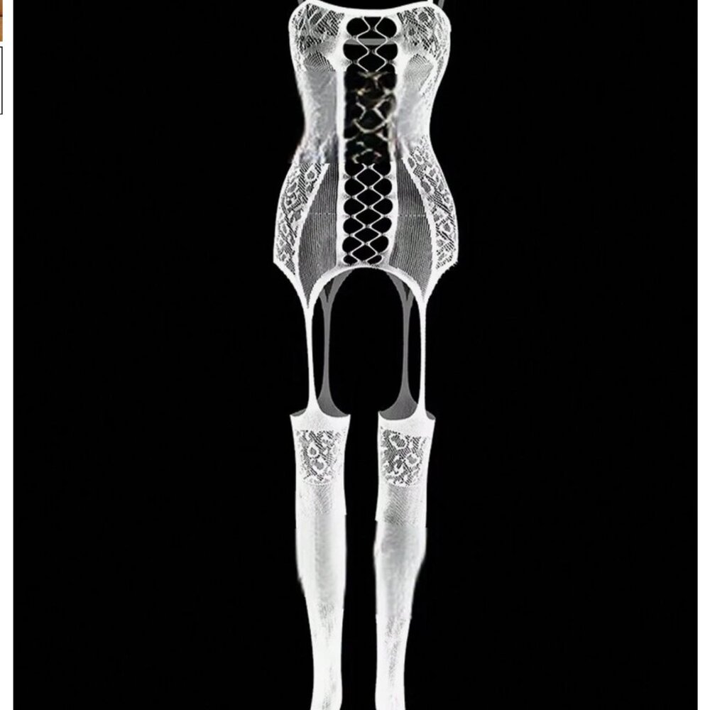 Plus Size Lingerie Women Mesh Bodystocking Hollow Bodysuit - Picture 3 of 3